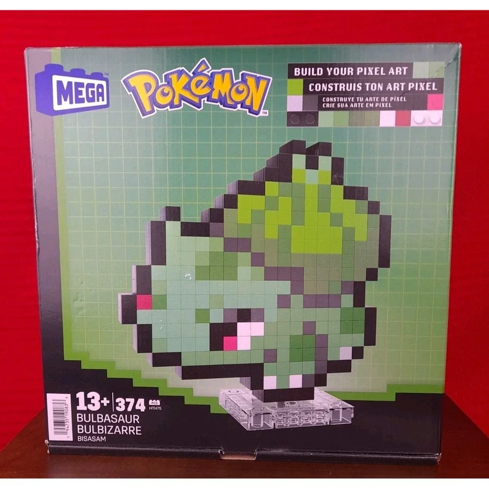 Mega Pokémon Bulbasaur Pixel Art Building Set 374 Pieces HTH75 New Sealed